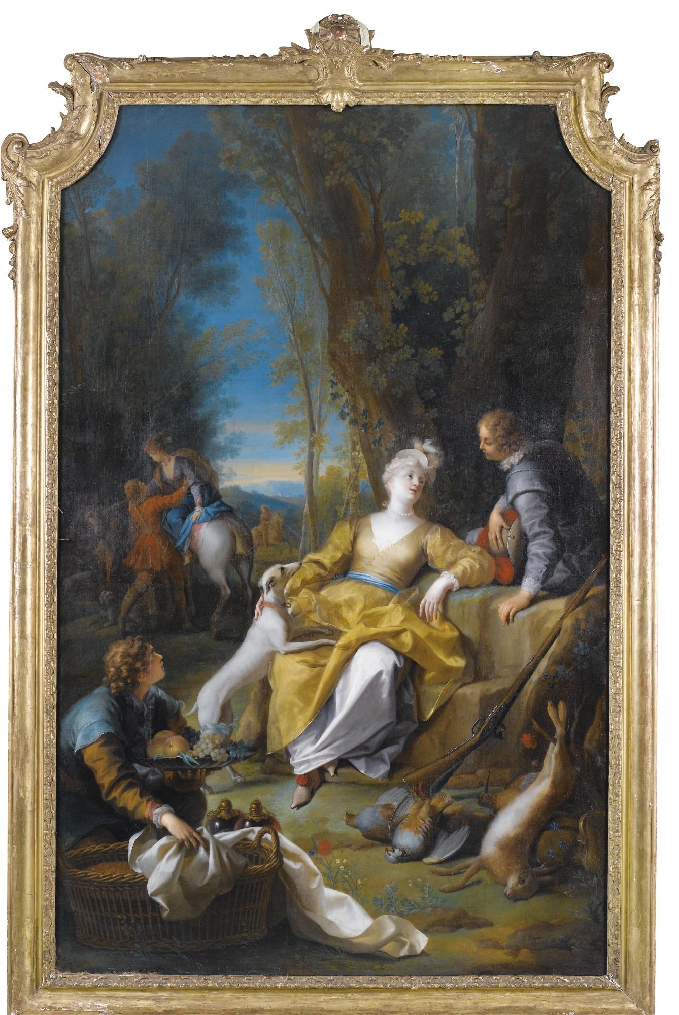 Jean Raoux - Le Retour De Chassejean Raoux ; The Return From The Hunt ; Signed And Dated Lower Right ; Oil On Canvas