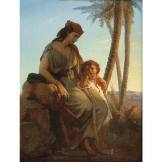 Jean Raymond Hippolyte Lazerges - Jeune Mère Et Son Enfant Se Reposant