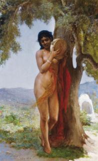 Jean-Raymond-Hippolyte Lazerges - La Joueuse De Tambourinjean-Raymond-Hippolyte Lazerges ; Tambourine Player ; Signed, Located And Dated Lower Left Alger 1879 ; Oil On Panel