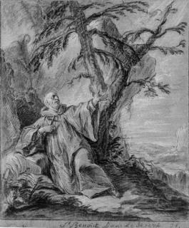 Jean Restout - Saint Benedict in the desert