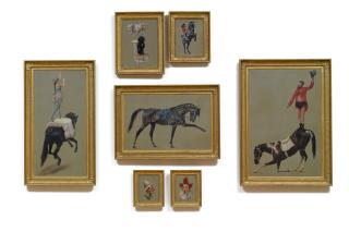 Jean Richard Goubie - Le Cirque Molier (Set Of Seven Paintings)