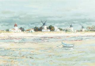 Jean Rigaud - Noirmoutier - Les Moulins sur la dune