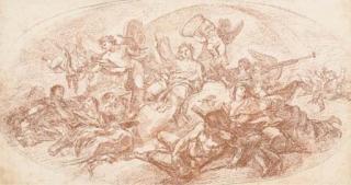 Jean-Robert Ango - La Vérité Assise Sur Un Globe, Entourée de la Renommée Et D\'Allégories de la Musique, de L\'Histoire, du Temps, de la Peinture, de la Sculpture, de L\'Architecture