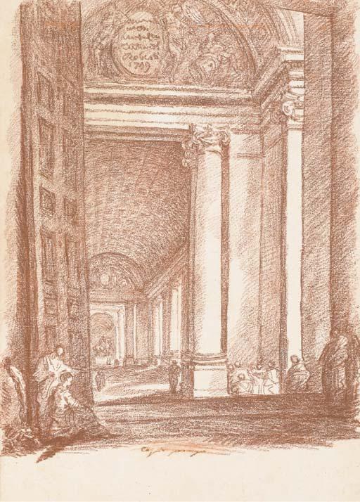 Jean-Robert Ango - Une Vue de L\'Entrée de la Basilique Saint-Pierre À Rome