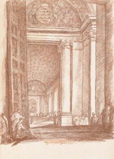 Jean-Robert Ango - Une Vue de L\'Entrée de la Basilique Saint-Pierre À Rome