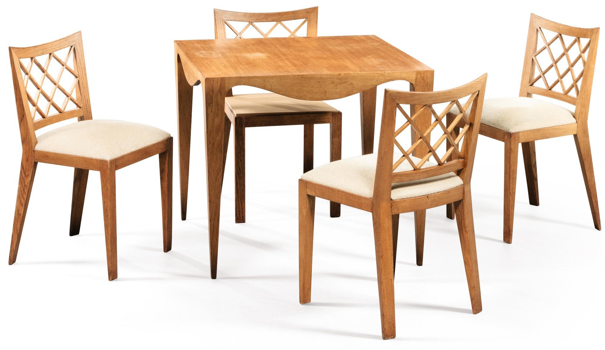Jean Royère - Croisillon Table And Four Chairs, Circa 1950