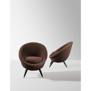 Jean Royère - Paire De Fauteuils Oeuf, Vers 1950 