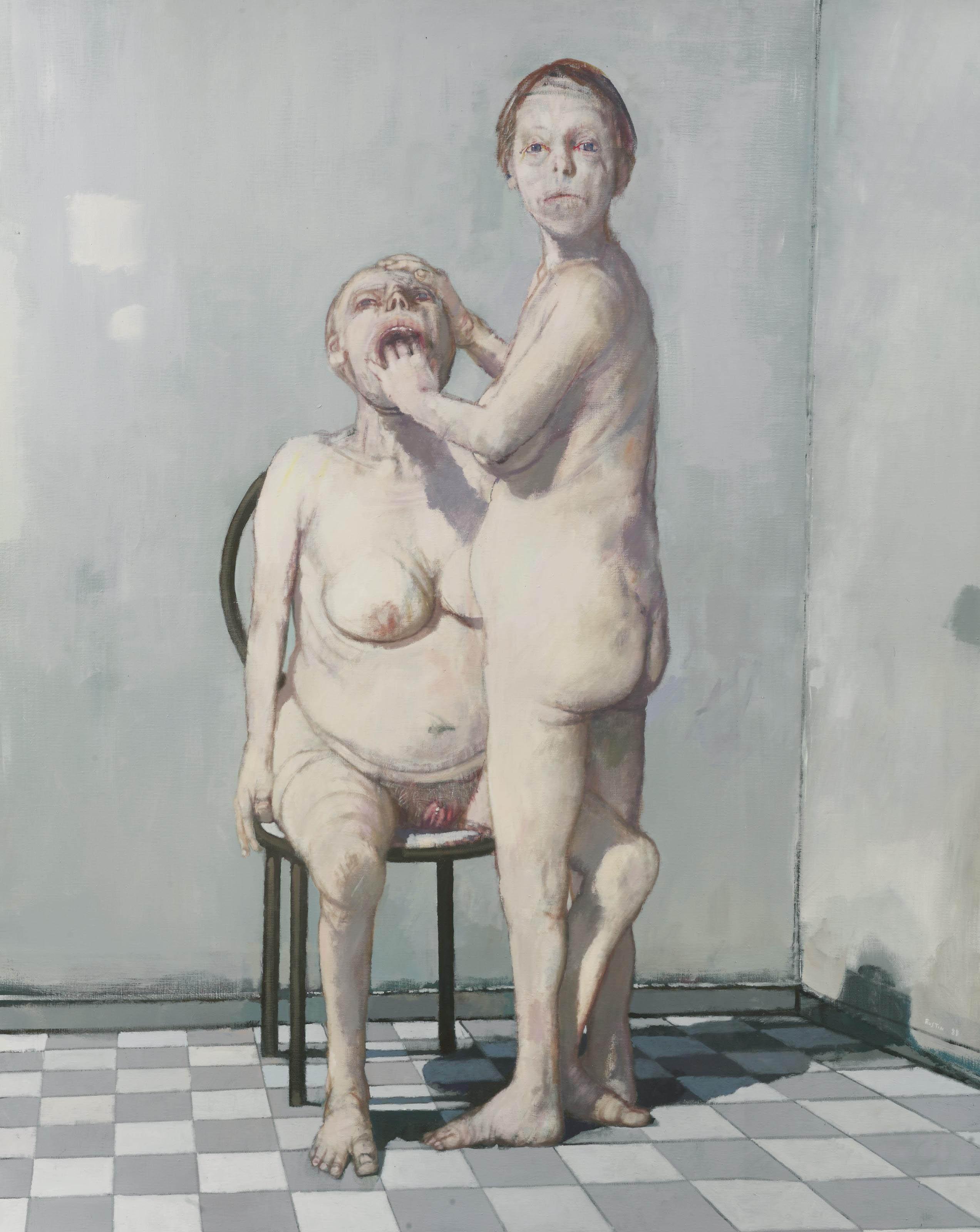 Jean Rustin - Femme mettant sa main dans la bouche d\'un autre