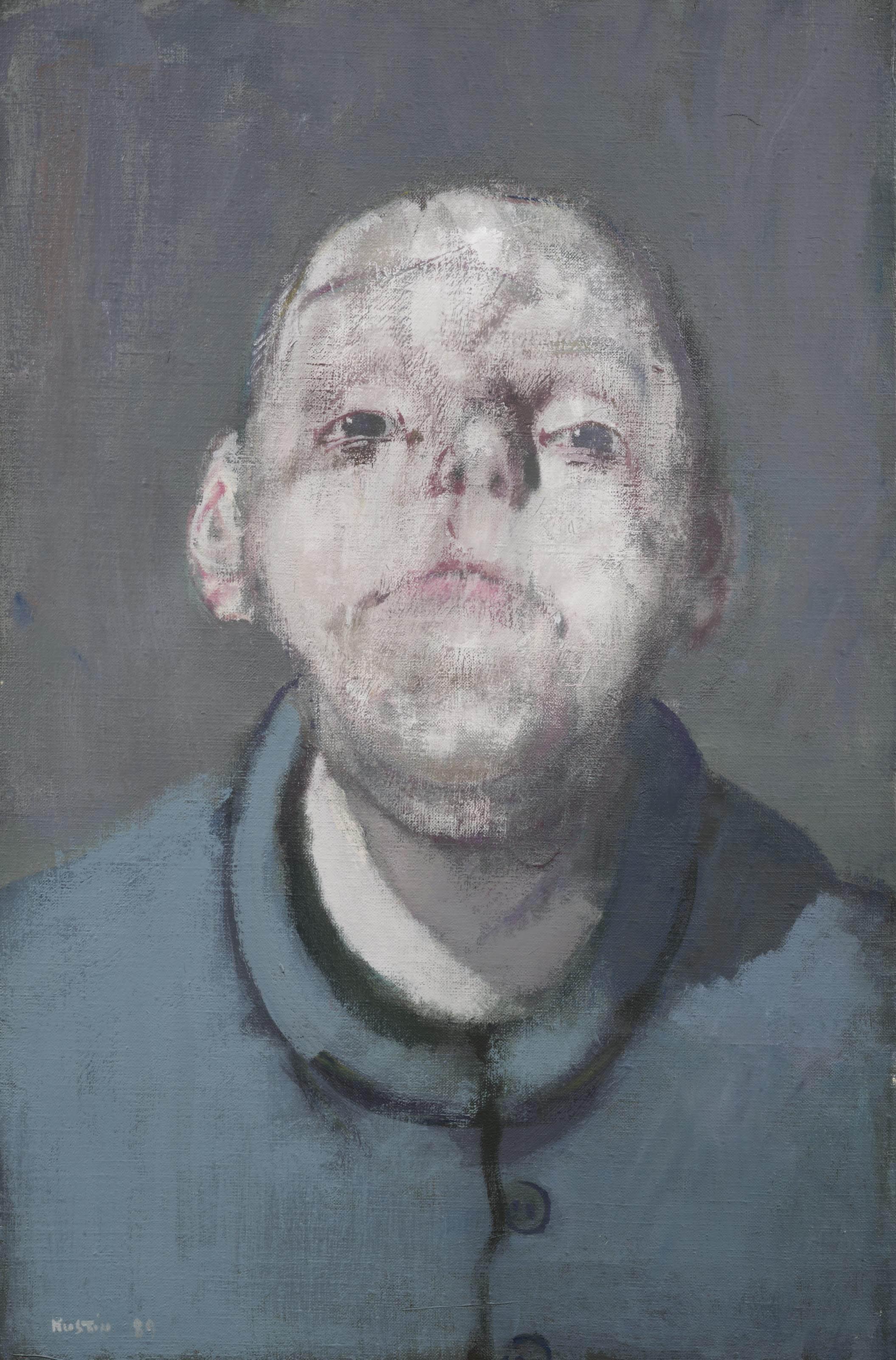 Jean Rustin - Portrait en veste bleu