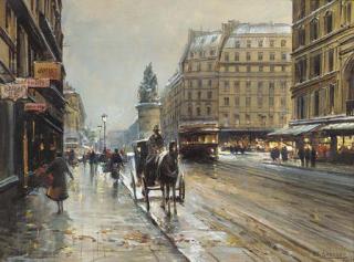 Jean Salabet - L\'équipage en route à Paris