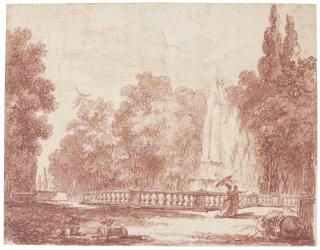 Jean-Simon Berthélemy - Elegant Company Walking In The Gardens Of A Roman Villa