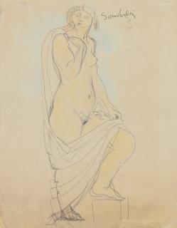 Jean Souverbie - Draped Female Nude