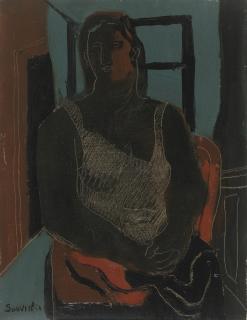 Jean Souverbie - Femme Noire Assise