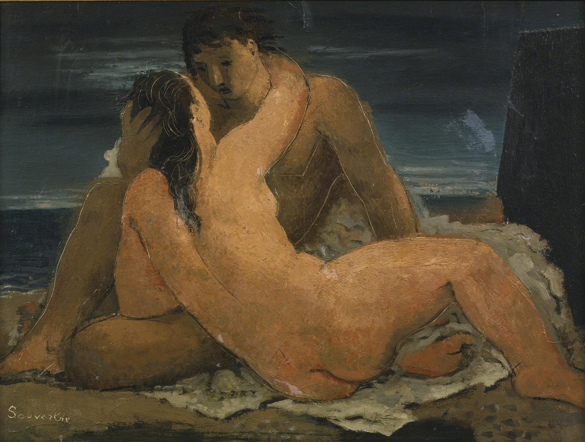 Jean Souverbie - Lovers On The Beach