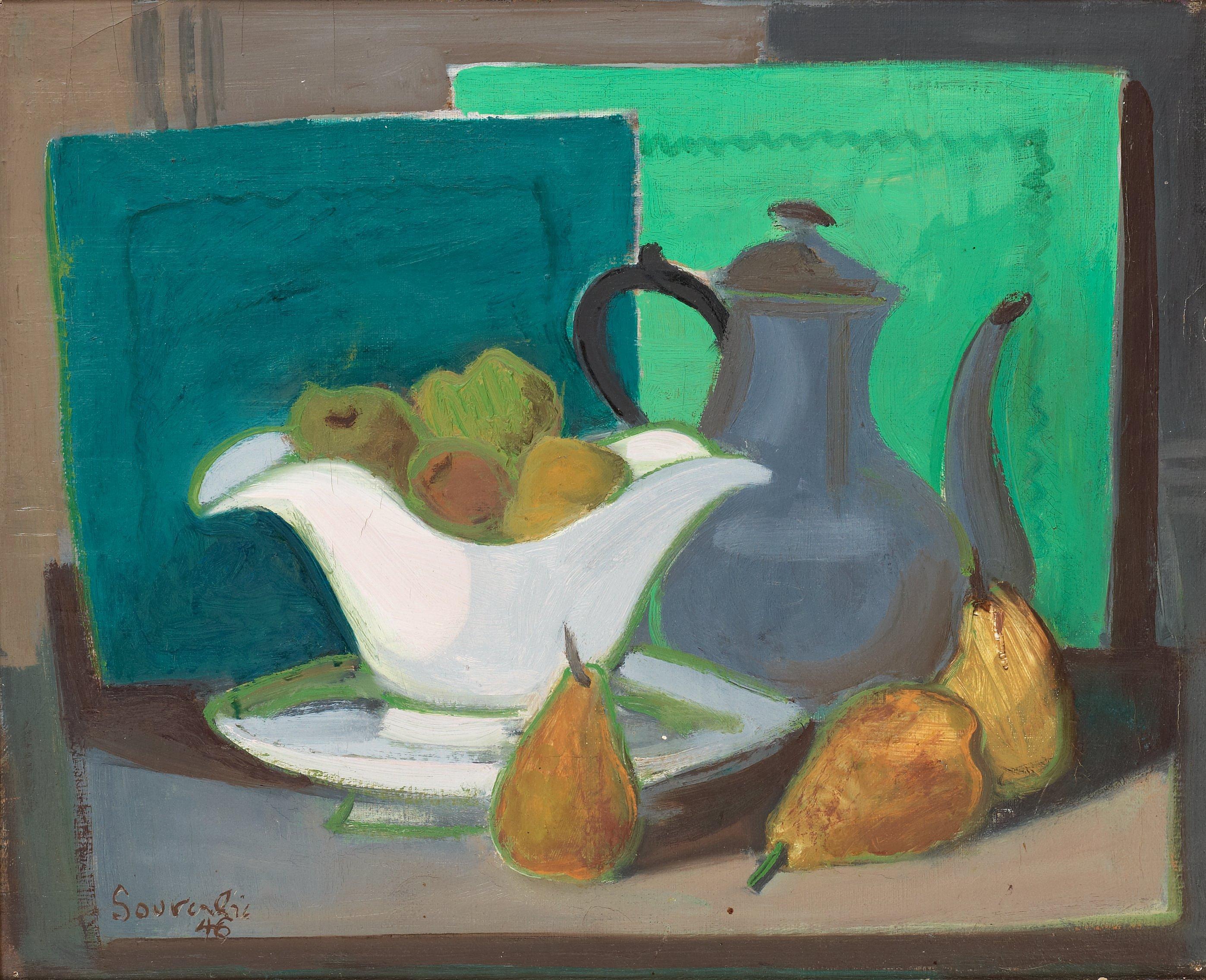 Jean Souverbie - Nature morte aux poires
