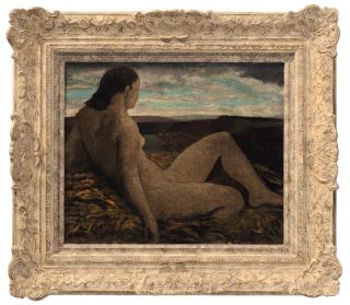 Jean Souverbie - Nu assis dans un paysage