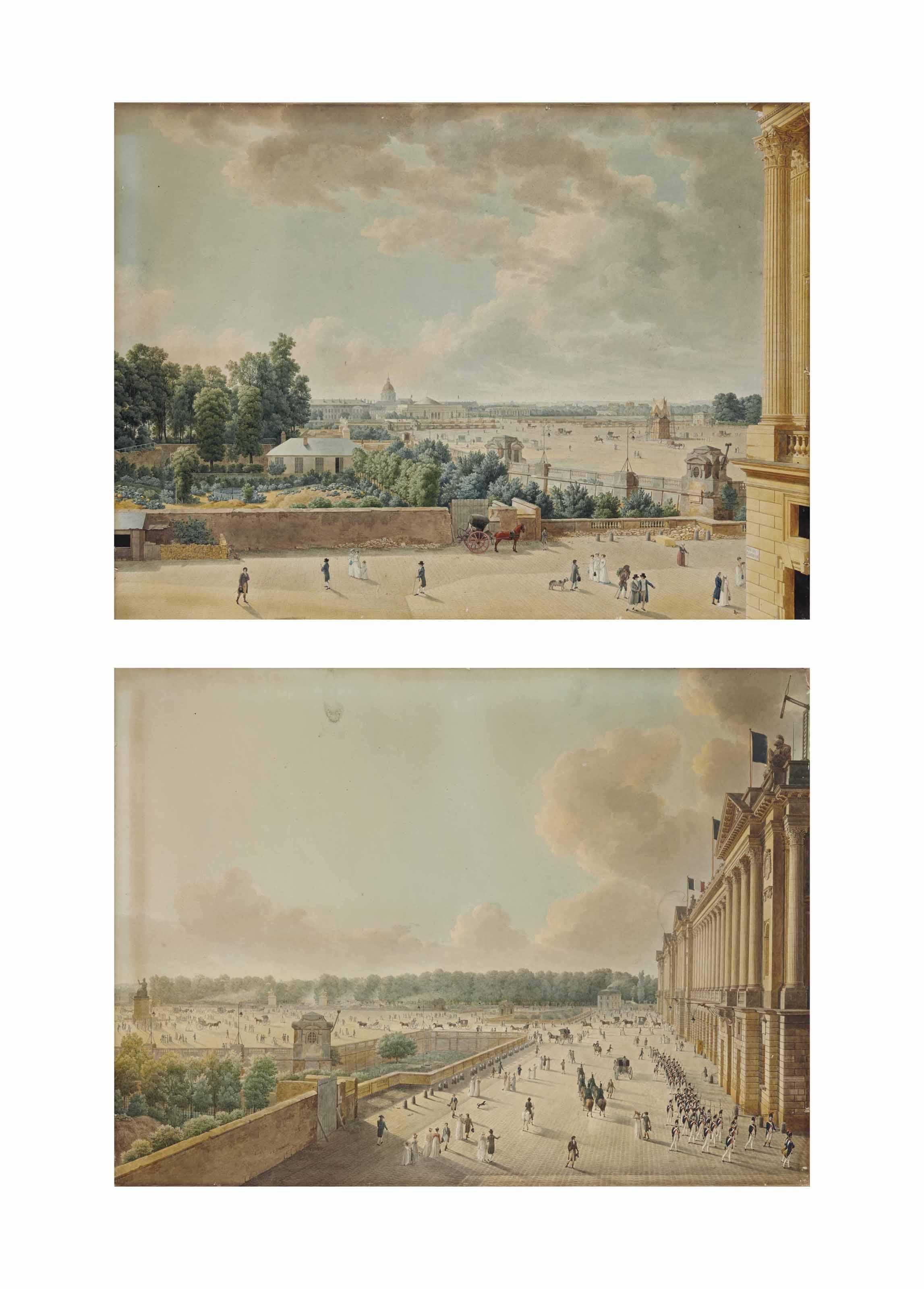 Jean-Thomas Thibault - La Place De La Concorde Avec La Statue De La Liberté Au Centre; Et La Place De La Concorde Prise Depuis L\'Esplanade De L\'Hôtel De Saint-Florentin