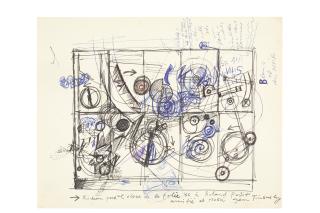 Jean Tinguely - L\'Éloge de la Folie - maquette de rideau de scène