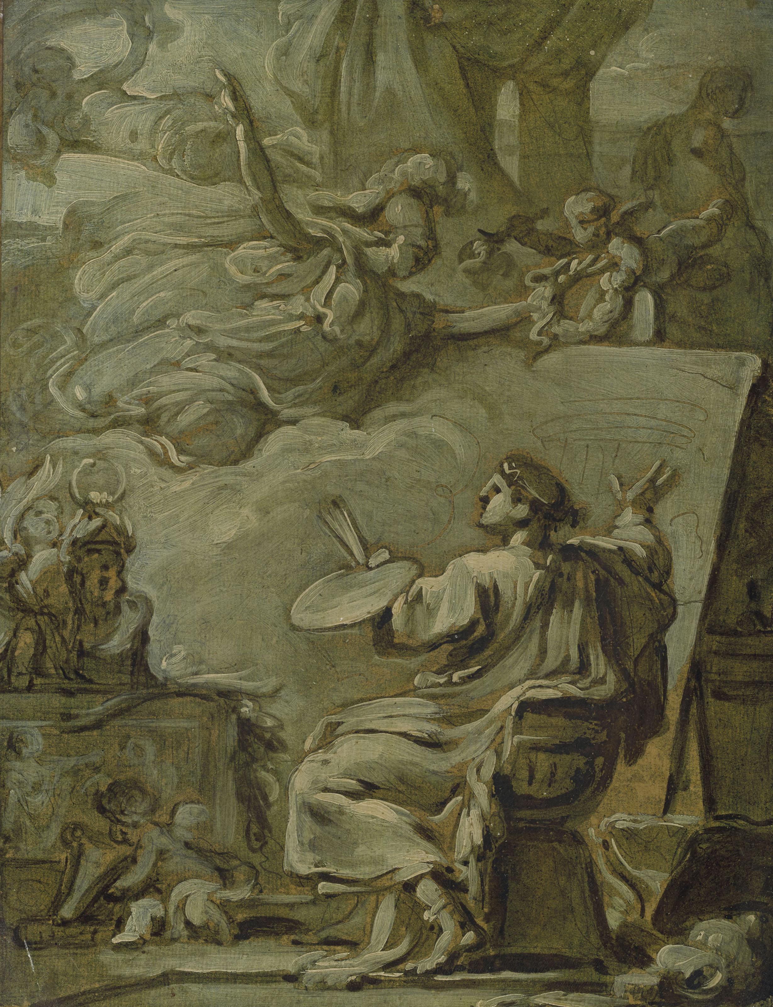 Jean Touze - Un peintre inspiré par Minerve dans son atelier