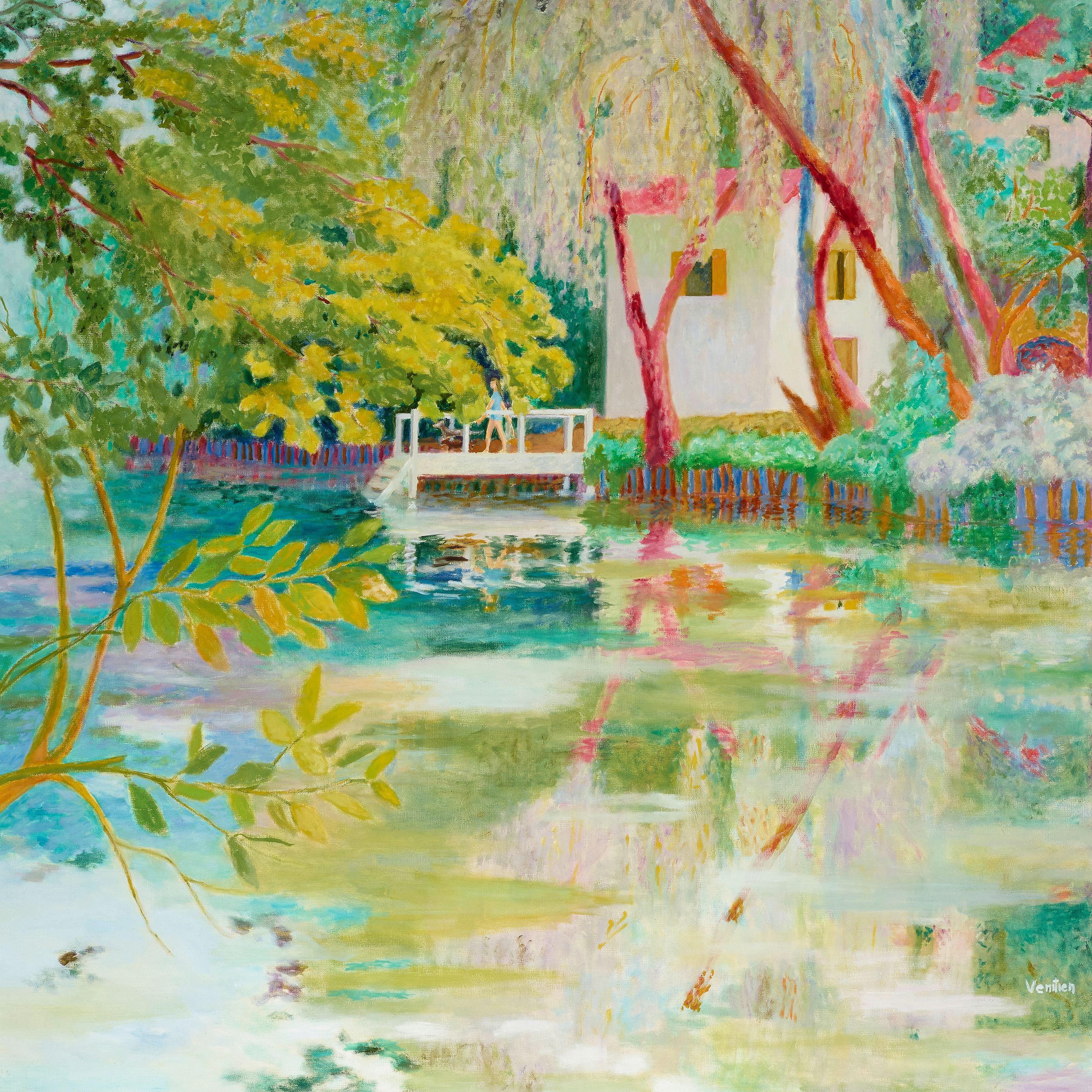 Jean Venitien - Girl, Walking on Bridge