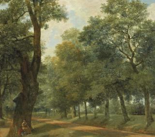 Jean-Victor Bertin - Liseuse au pied d\'un arbre