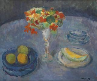 Jeanne Bieruma Oosting - A Still Life With Fruits And Indian Cress