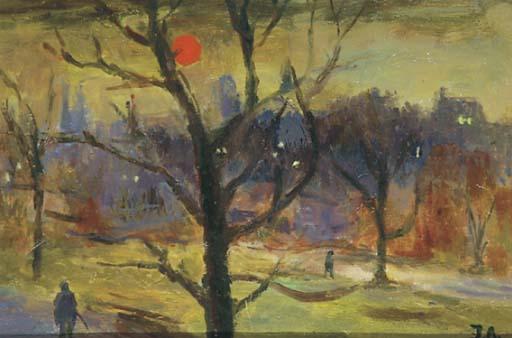 Jeanne Bieruma Oosting - Park bij avond