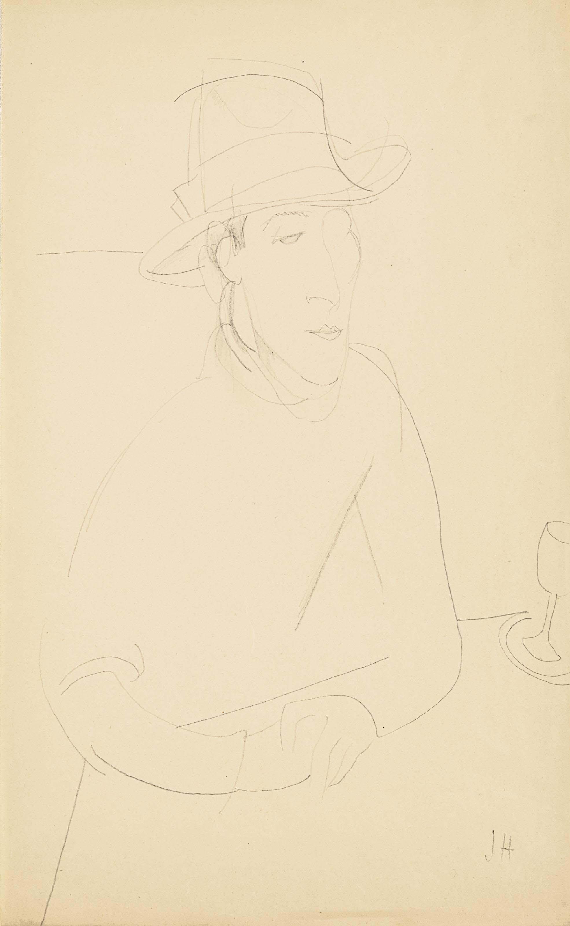 Jeanne Hébuterne - Portrait d\'Amedeo Modigliani au chapeau