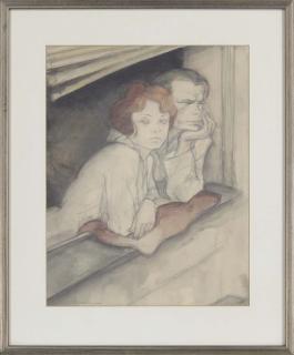 Jeanne Mammen - Paar auf der Fensterbank