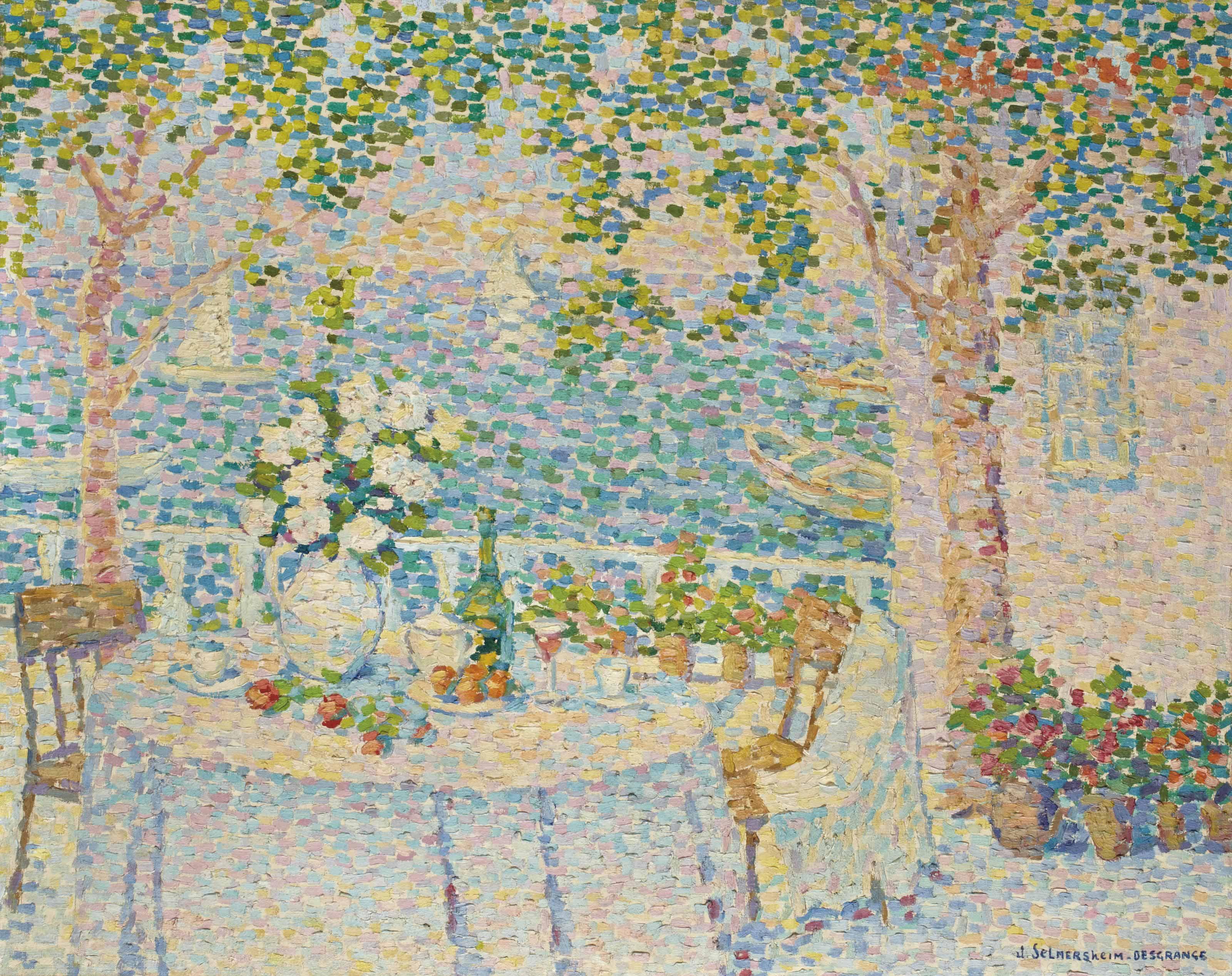 Jeanne Selmersheim-Desgranges - La table blanche, vue sur le lac