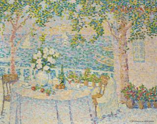 Jeanne Selmersheim-Desgranges - La table blanche, vue sur le lac