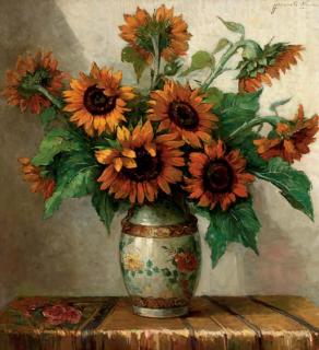 Jeannette Slager - Sunflowers in a vase