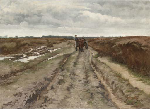 Jef Louis Van Leemputten - A Plower on a Dirt Road