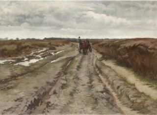 Jef Louis Van Leemputten - A Plower on a Dirt Road