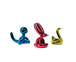 Jeff Koons - Balloon Monkey (Blue), Balloon Rabbit (Red), and Balloon Swan (Yellow) (Three Works)