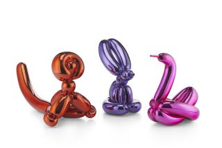 Jeff Koons - Balloon Swan (Magenta), Balloon Monkey (Orange) and Balloon Rabbit (Violet)
