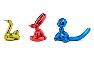 Jeff Koons - i. Balloon Rabbit (Red); ii. Balloon Monkey (Blue); iii. Balloon Swan (Yellow) [Three Works}