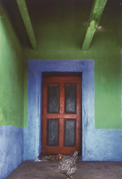 Jeffrey Becom - Door with Speckled Hen, Chicua, Guatemala, 1992