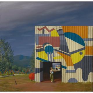 Jeffrey Smart - Australian The Painted Factory, Tuscany