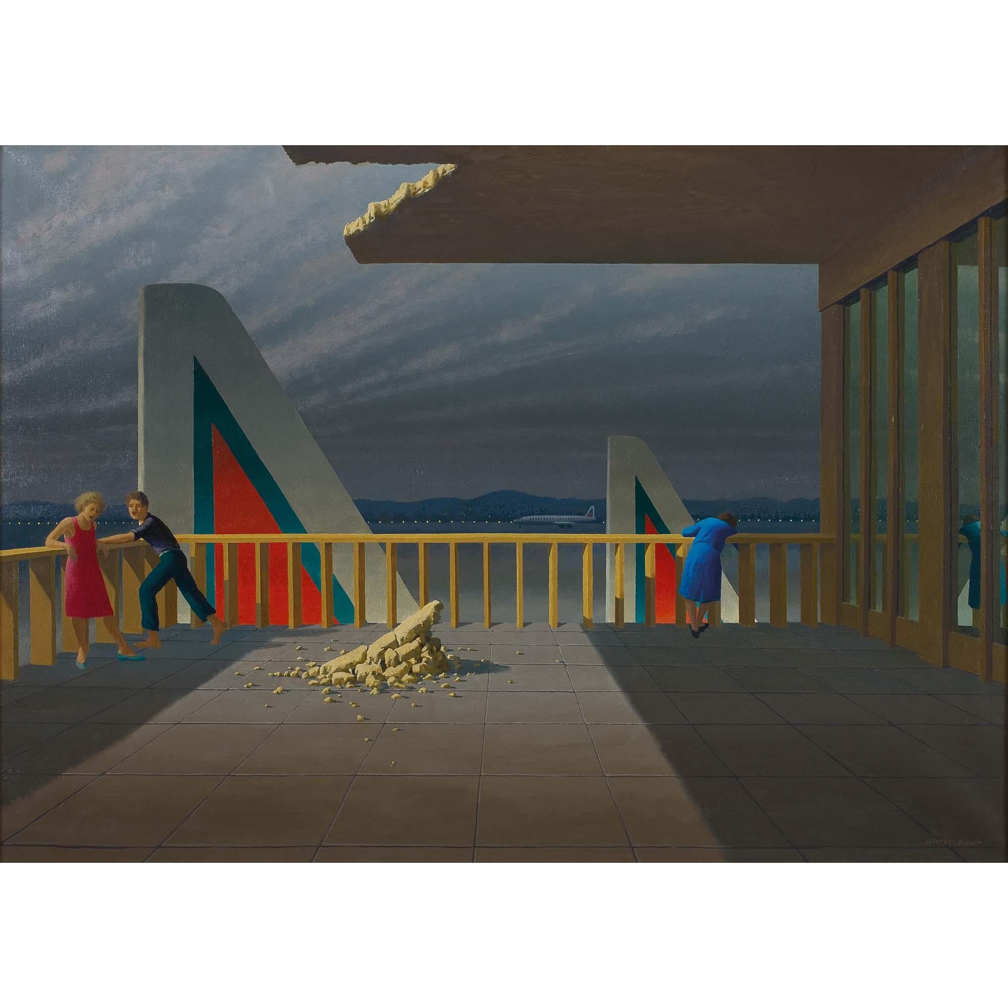 Jeffrey Smart - Australian The Terrace, Madrid Airport Ii