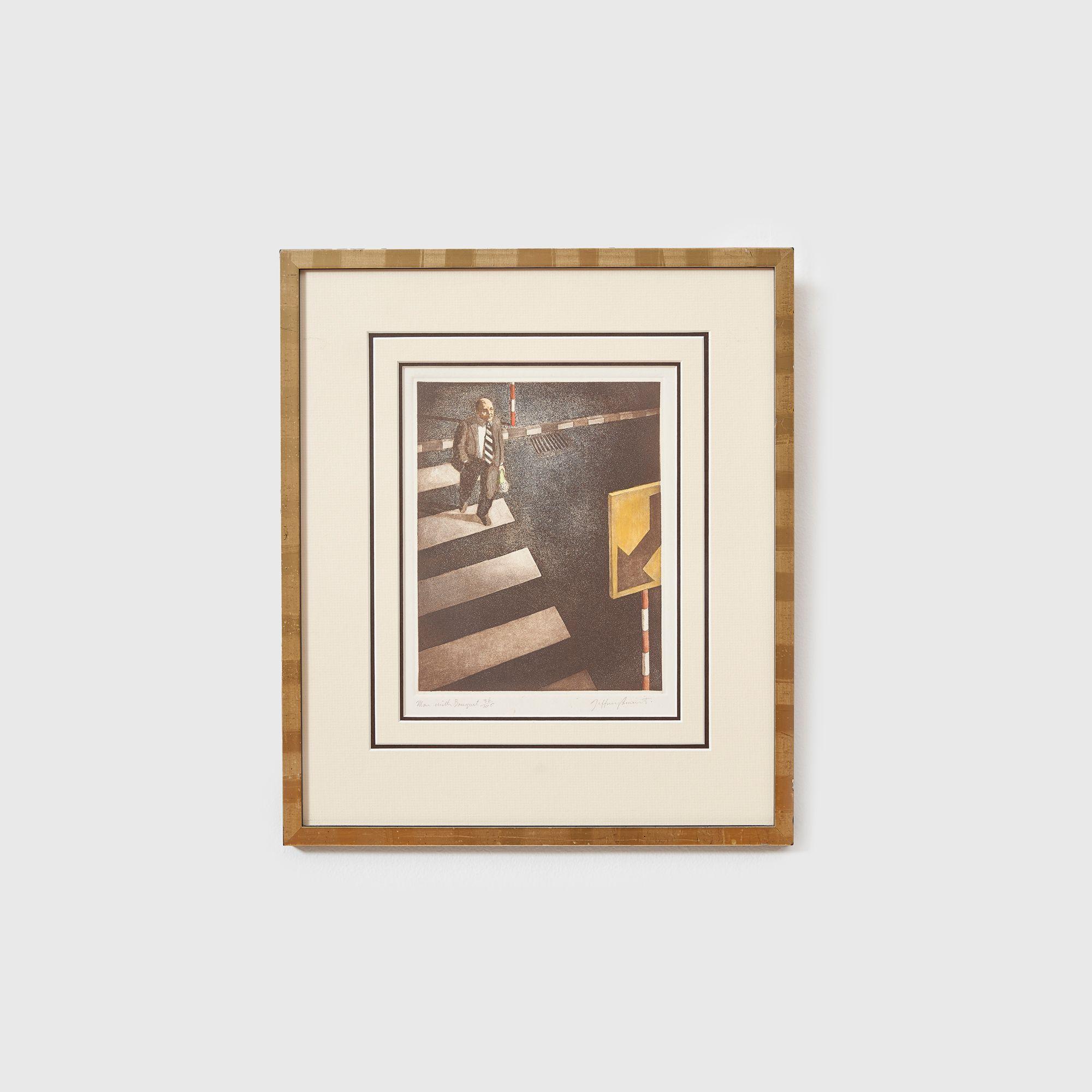 Jeffrey Smart - Man with Bouquet, 1982