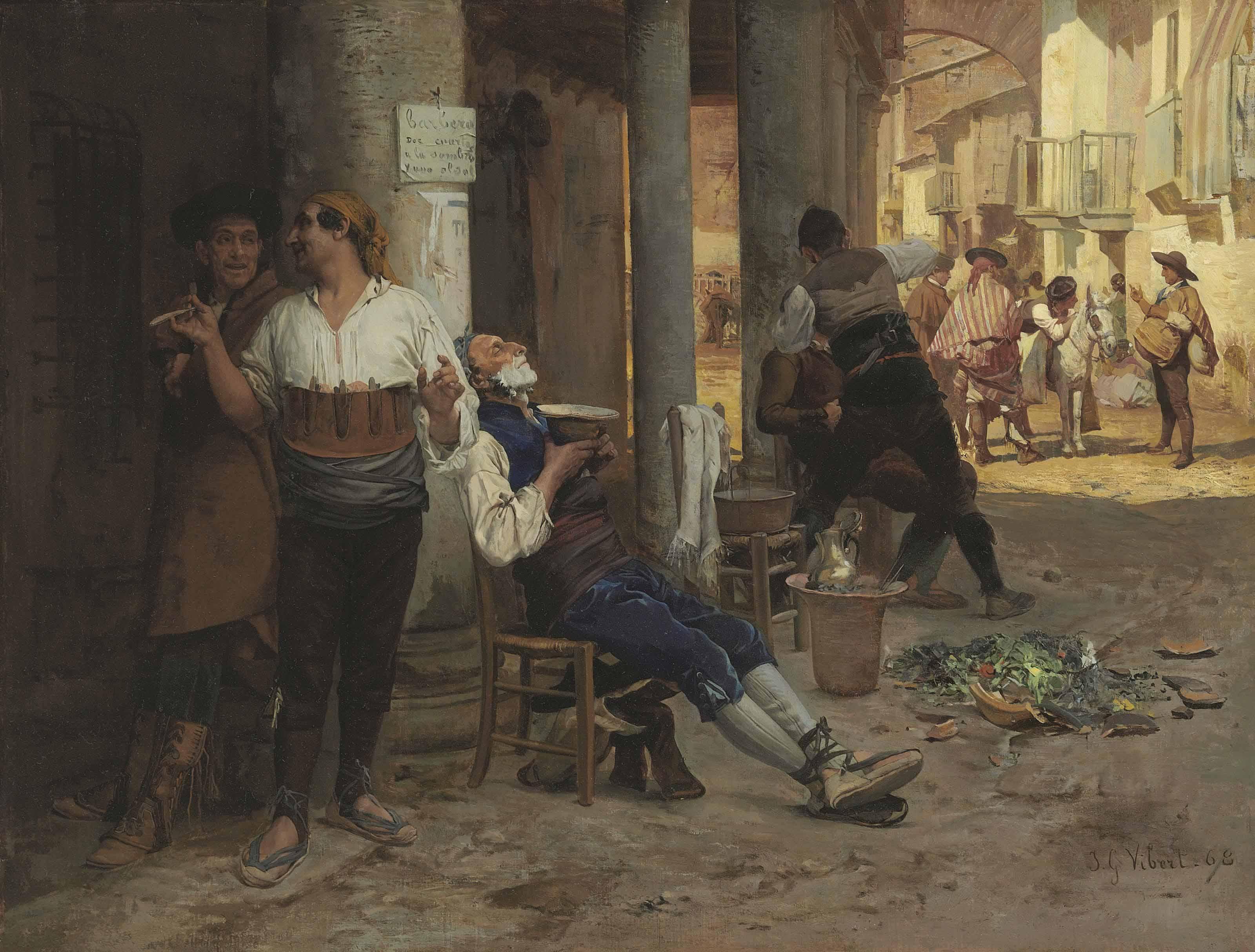 Jehan Georges Vibert - Barbier ambulant, Espagne
