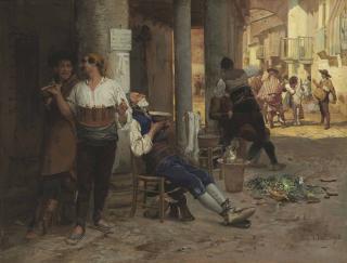 Jehan Georges Vibert - Barbier ambulant, Espagne