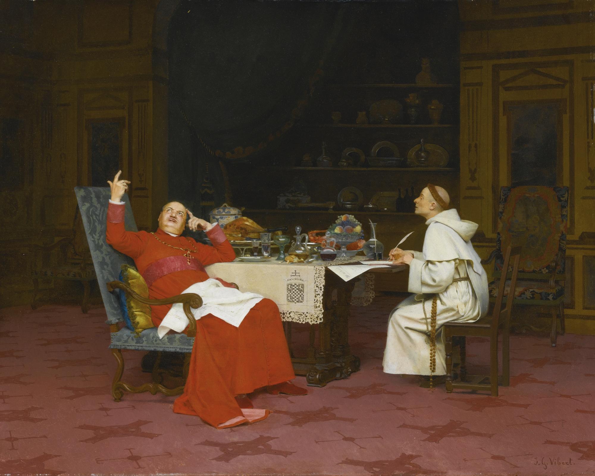 Jehan Georges Vibert - French sermon Sur L\'Abstinence