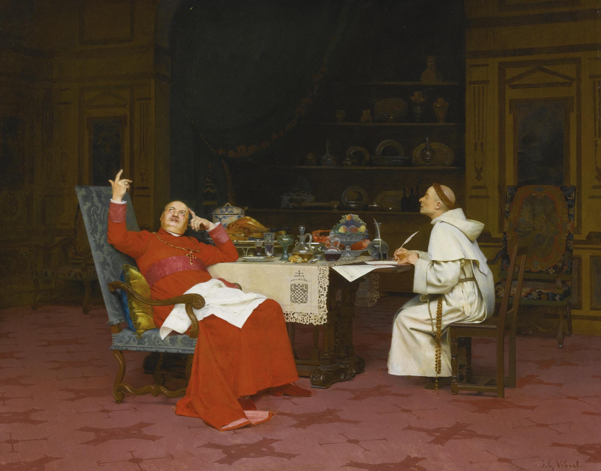 Jehan Georges Vibert - French sermon Sur L\'Abstinence