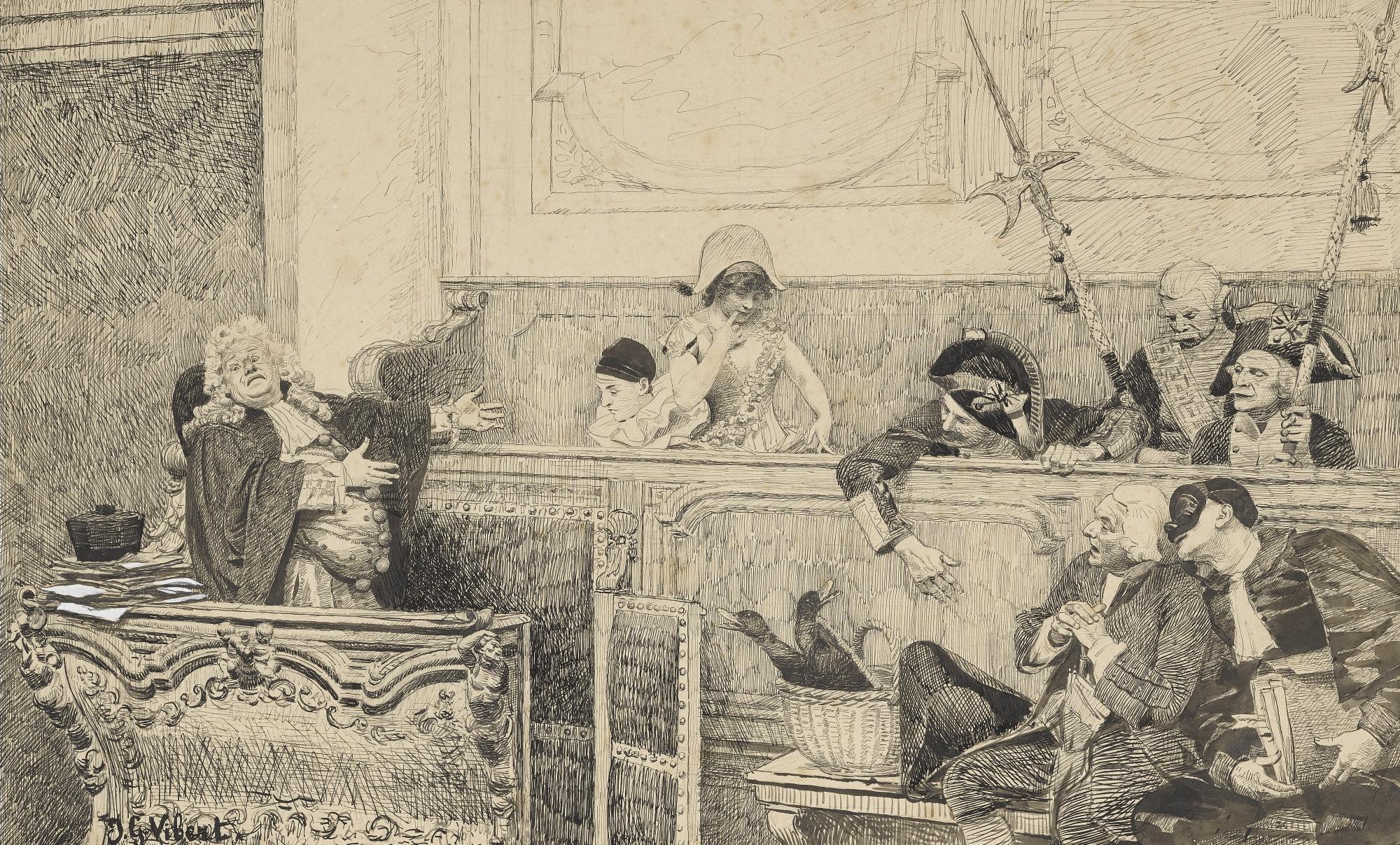 Jehan Georges Vibert - French Une Cause Celébré (The Trial Of Pierrot)