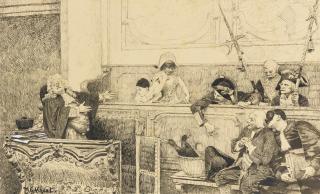 Jehan Georges Vibert - French une Cause Celebre (The Trial Of Pierrot)