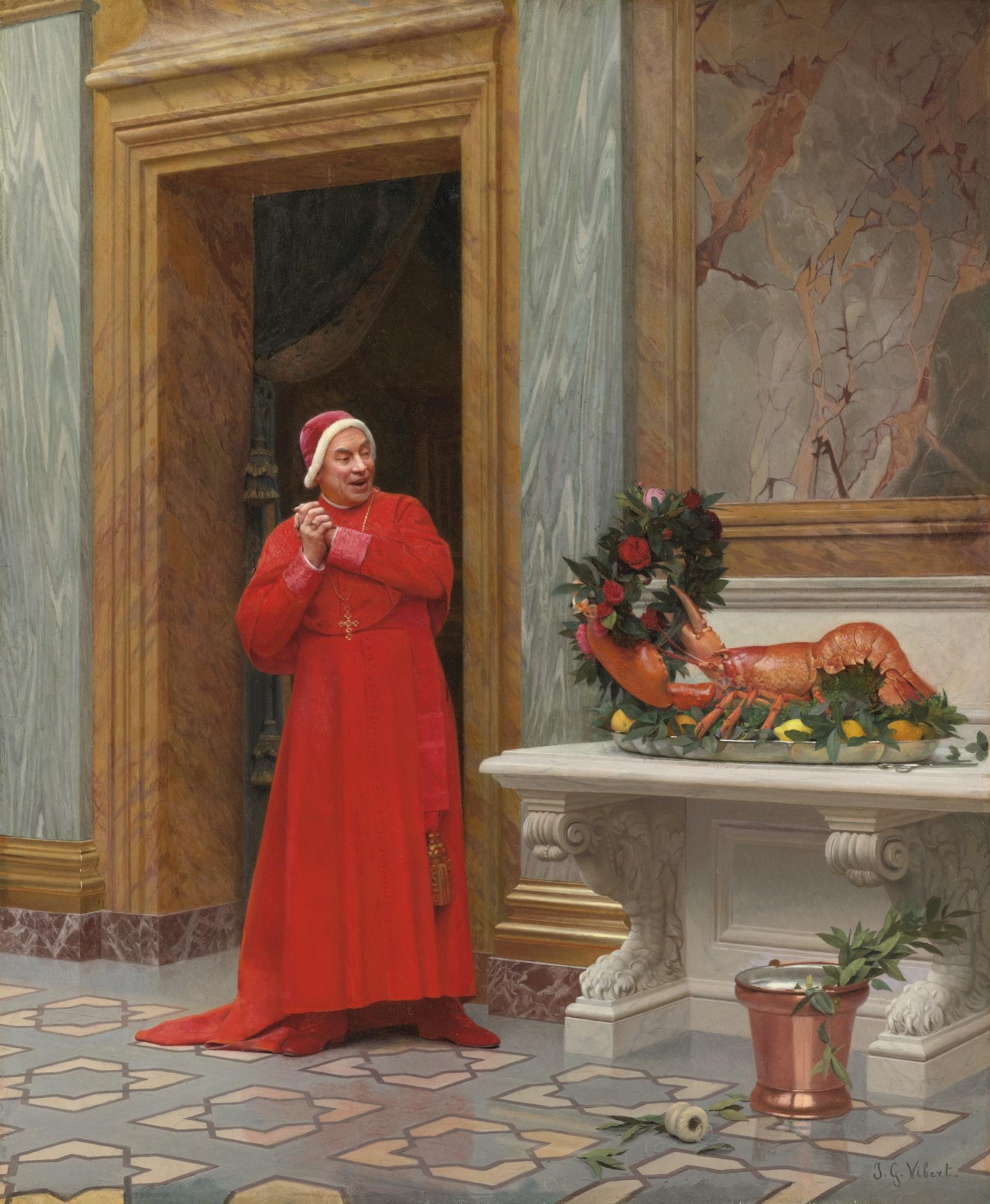 Jehan Georges Vibert - Frenchles Deux Robes Rouges