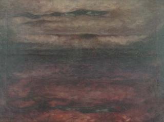 Jehangir Sabavala - Plum - Dark Twilight