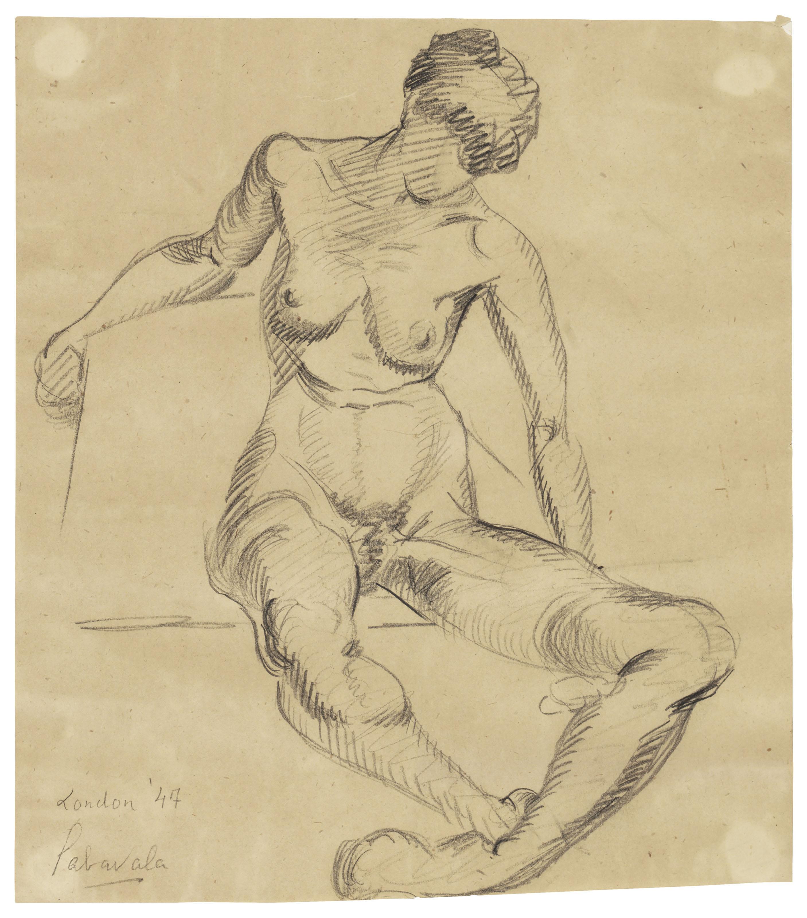 Jehangir Sabavala - Untitled (Nude)